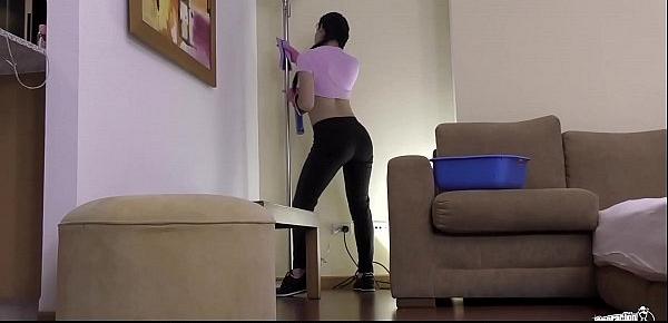  OPERACION LIMPIEZA – Hardcore missionary drilling for Latina cleaning lady